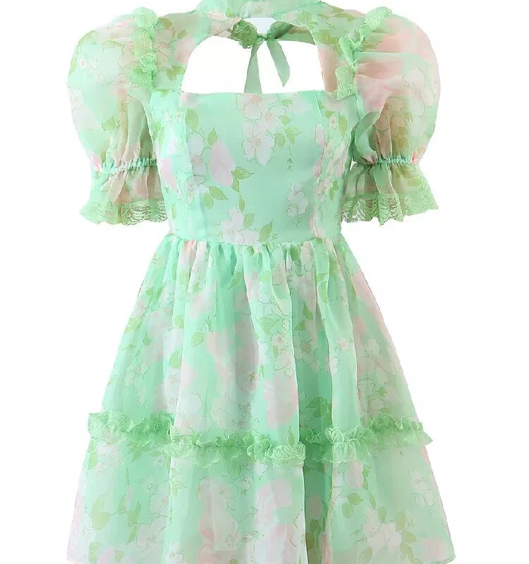 Bloggers favs shop liropolla-0 A-line Short Sleeve Puff Mini Dress